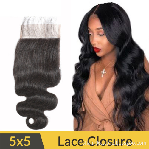 Wholesale Brazilian Remy Virgin Hair Cuticle Aligned 4*4 5*5 6*6 13*6 Natural Color Straight Hair Closure